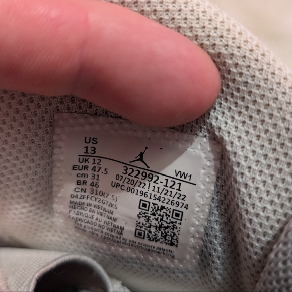 Nike Jordan 6 Rings White Cool Grey 322992 121 - Picture 5 of 5